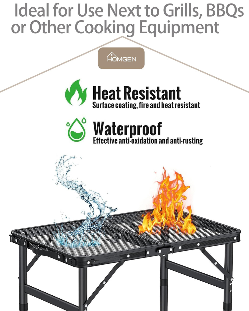 HOMGEN folding table doubles as camp kitchen or plant stand