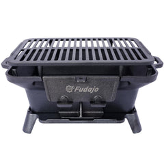 Homonova Cast Iron Hibachi Grill portable setup ideal for camping