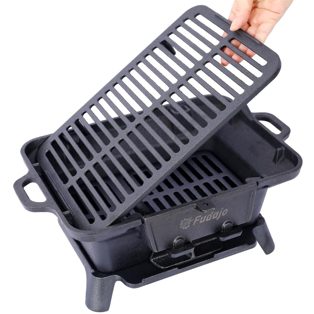 Adjustable air vents on the Homonova hibachi grill for precise control