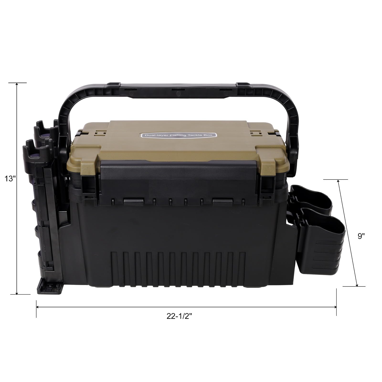 Homonova dual-layer tackle box open with foam workbench for quick bait prep