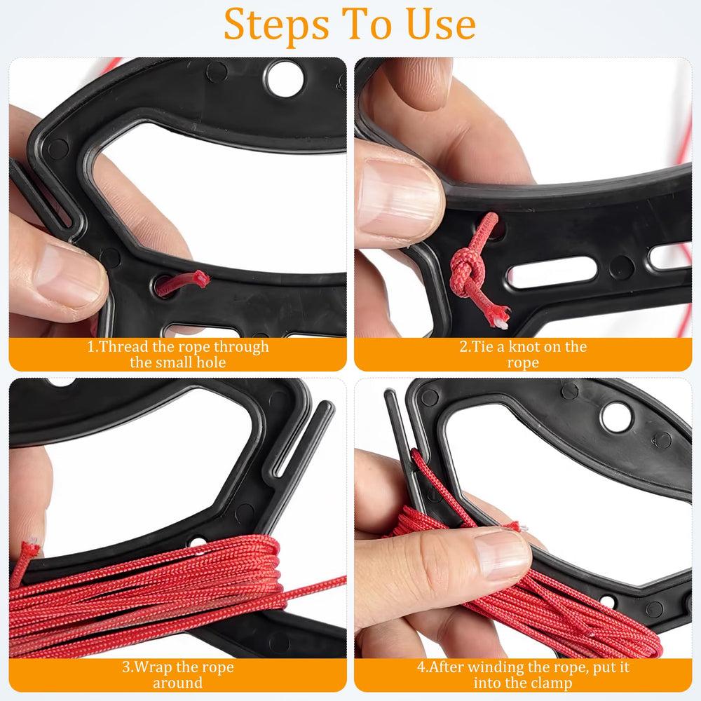 Homoyoyo tangle-free winding aids quick deployment of lines and rope.
