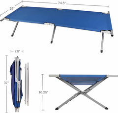 HOMSUPPLIE'S outdoor cot on campsite provides comfortable sleeping surface.