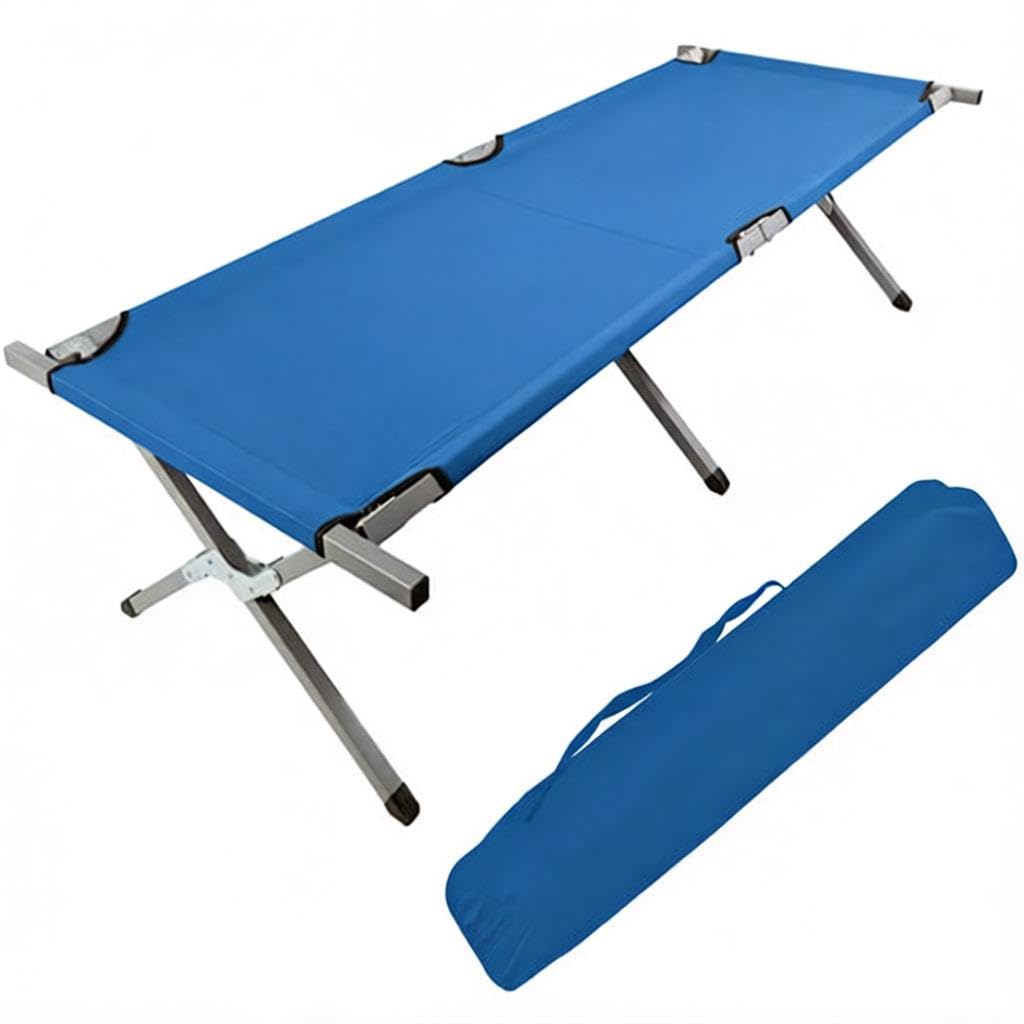 HOMSUPPLIE'S folding camping cot assembly in minutes for quick outdoor setup.