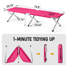HOMSUPPLIE'S cot carried in a bag with shoulder strap for easy transport