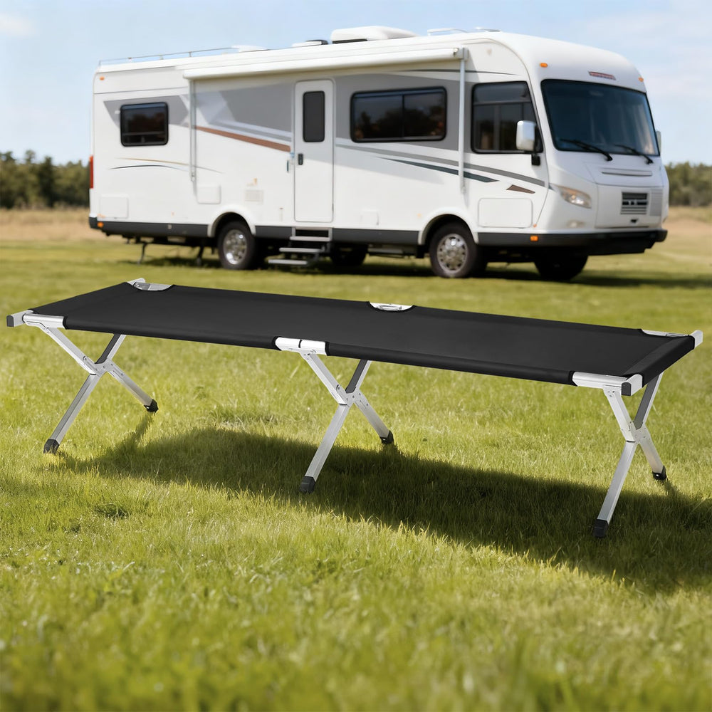 HOMSUPPLIE'S cot supports up to 350 pounds for stable seating.