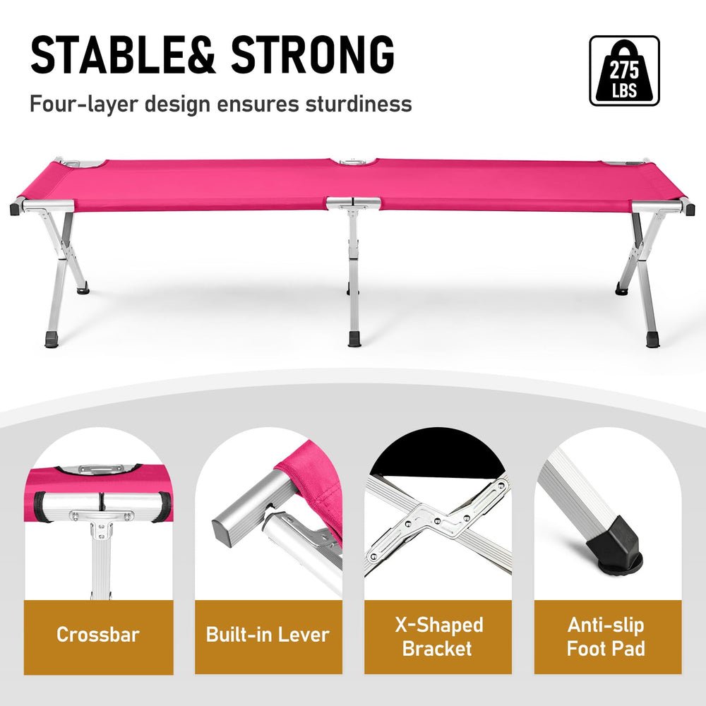HOMSUPPLIE'S cot with a sturdy steel frame