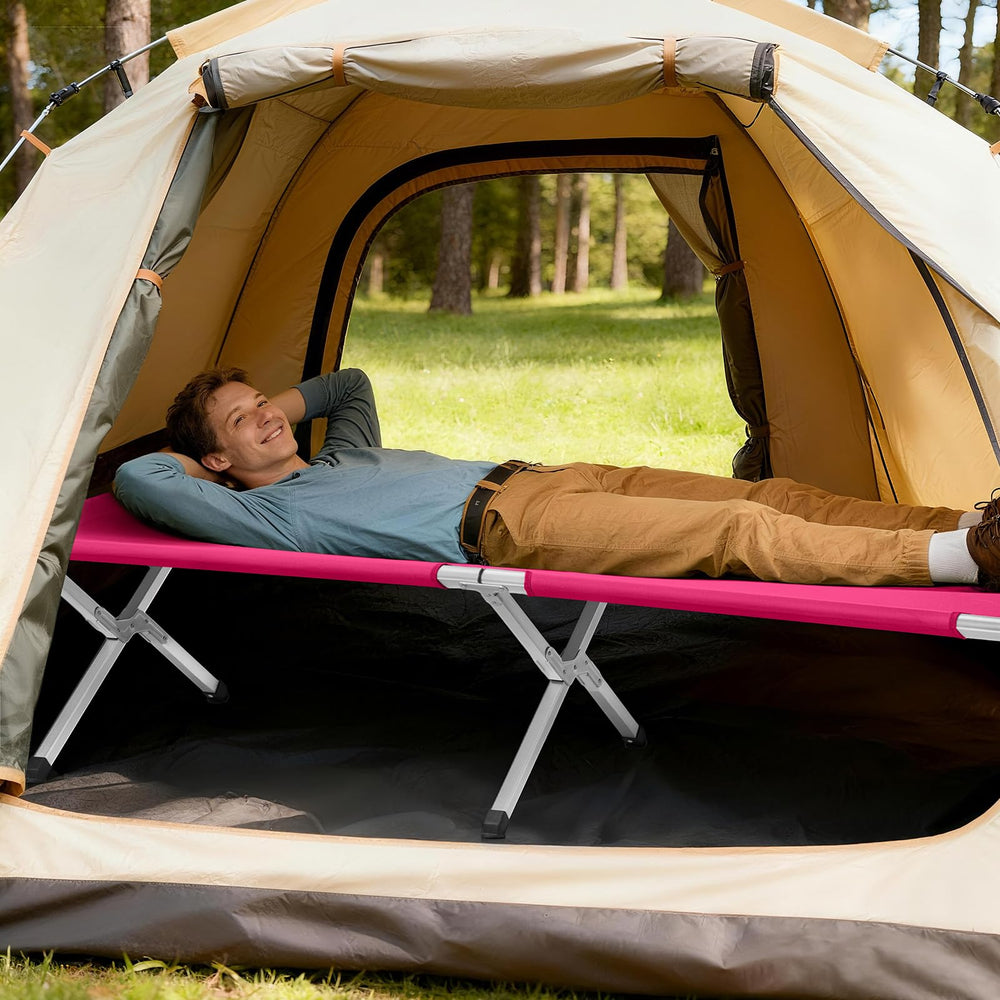 HOMSUPPLIE'S cot supports up to 350 pounds for versatile use