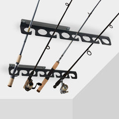 Homydom ceiling and wall fishing rod rack assembly