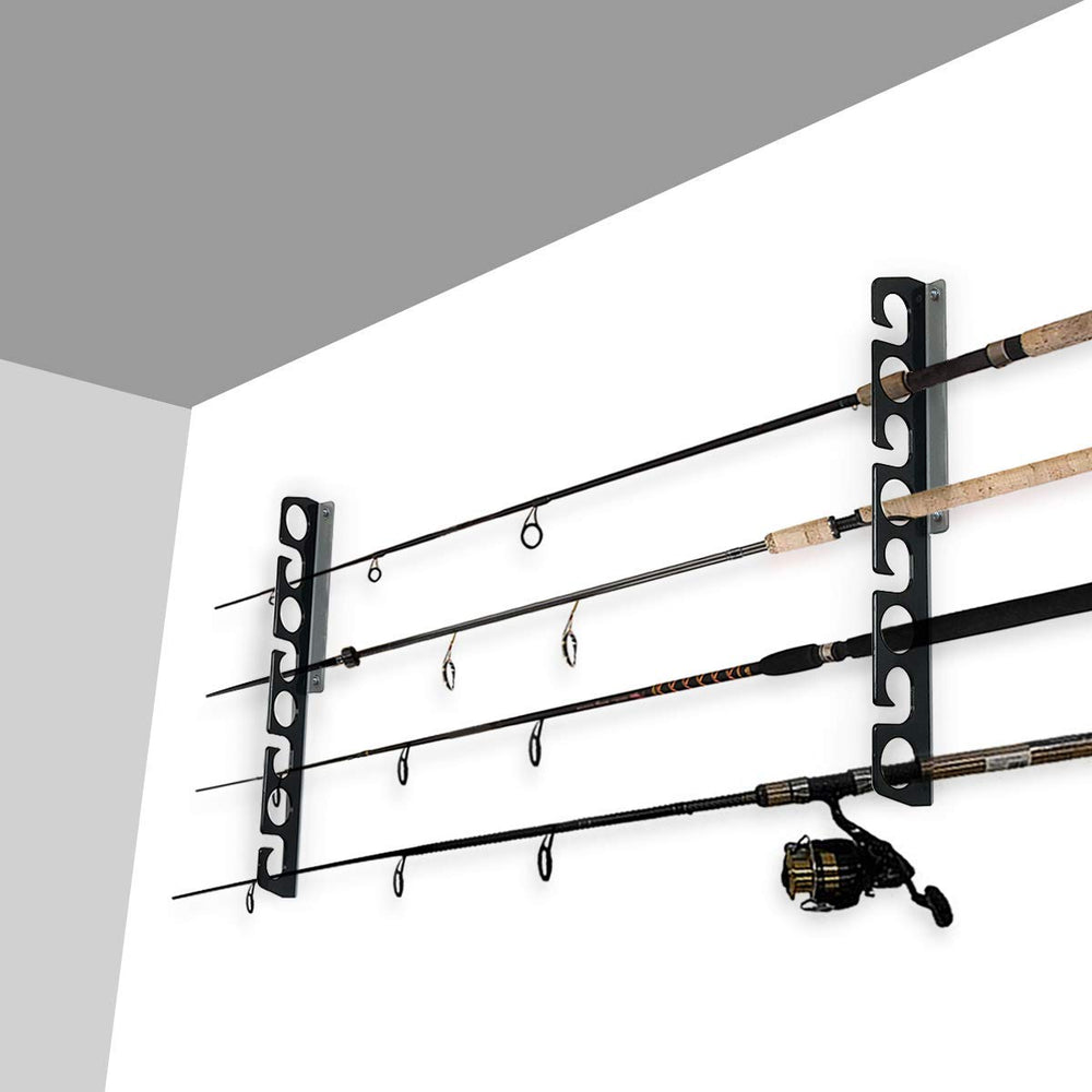 Installed Homydom fishing rod rack on ceiling and wall