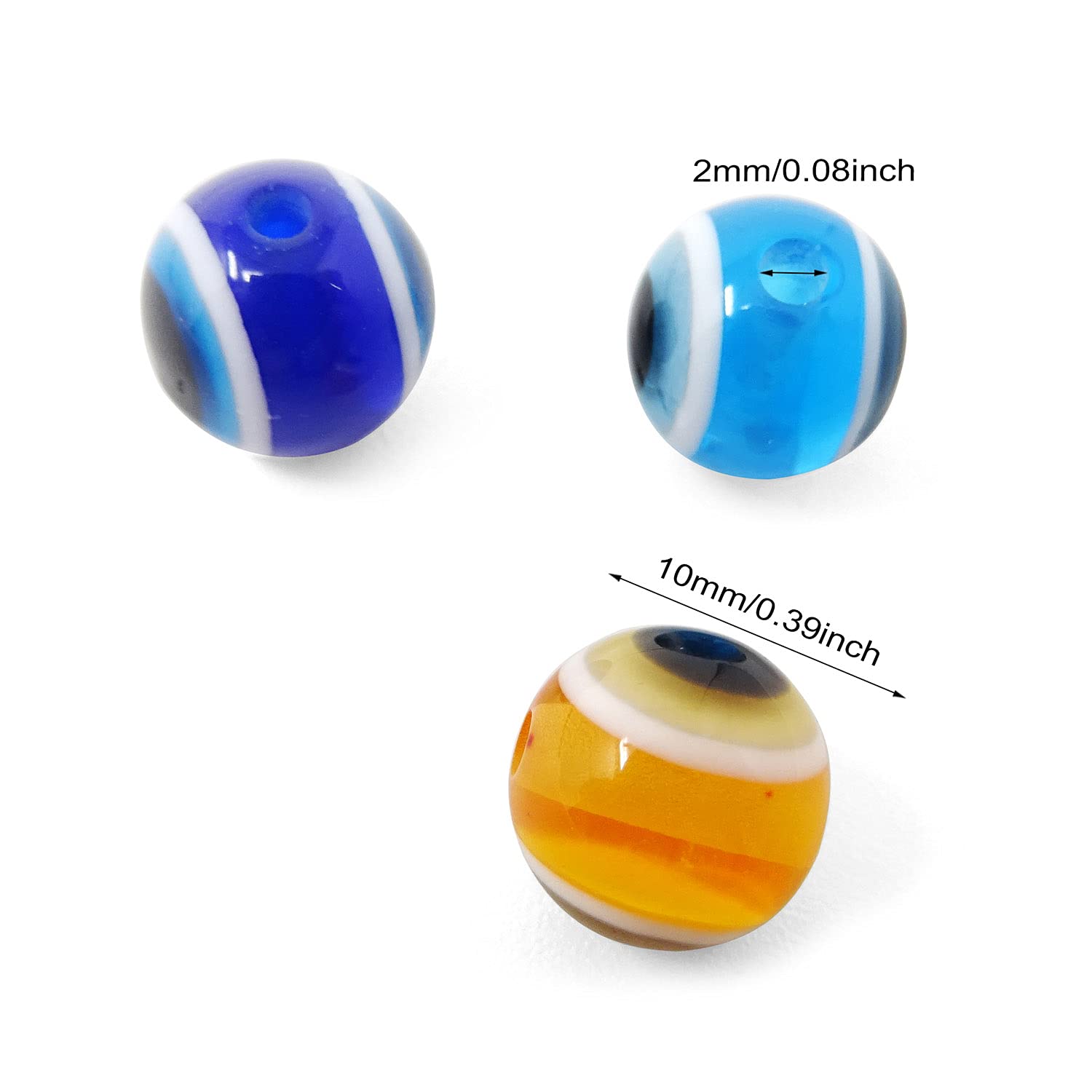 Eye shape fishing beads 10mm plastic mixed colors