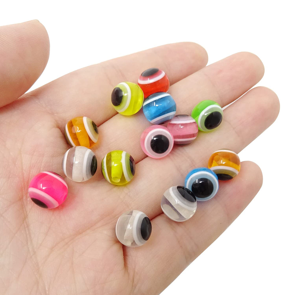 Compact pack of 100 round acrylic fishing beads 10mm