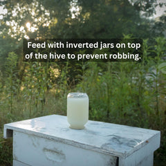 Honey B Healthy lemongrass spearmint oils bottle highlights calming aroma for colony management