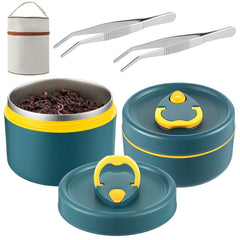 Honeydak 2-piece fishing bait containers in dark blue with stainless steel construction