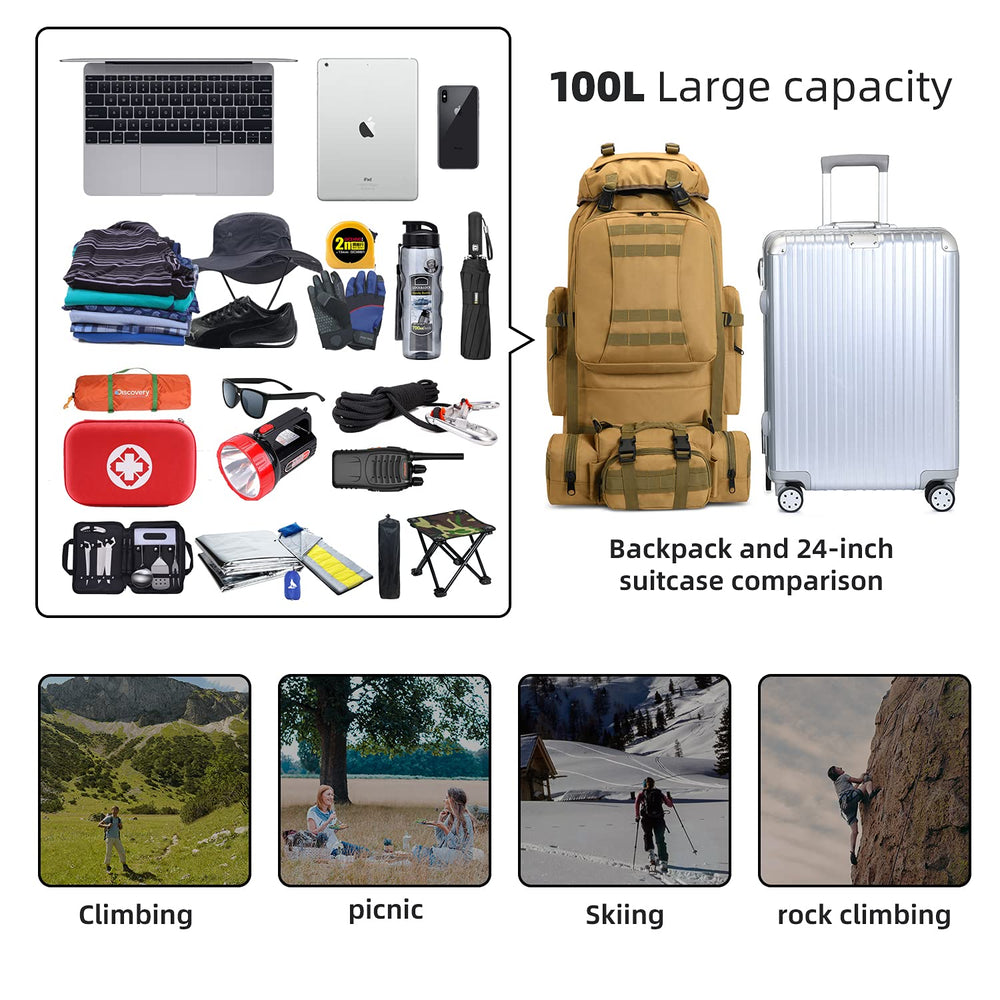 HongXingHai 100L backpack backpanel mesh focuses on breathable comfort.