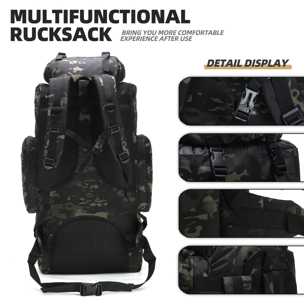 HongXingHai 100L backpack belt bag demonstrates convenient quick-access storage.