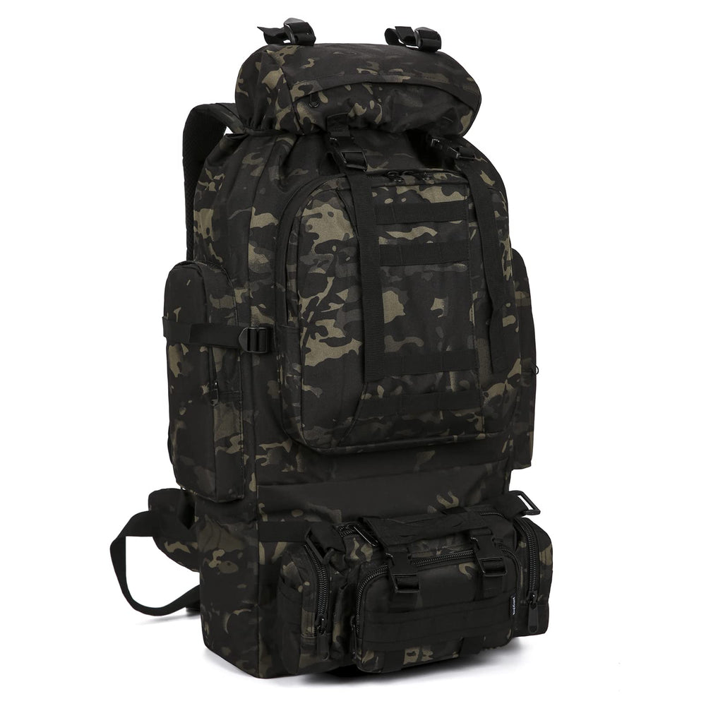 HongXingHai 100L backpack front view shows ample camping capacity.
