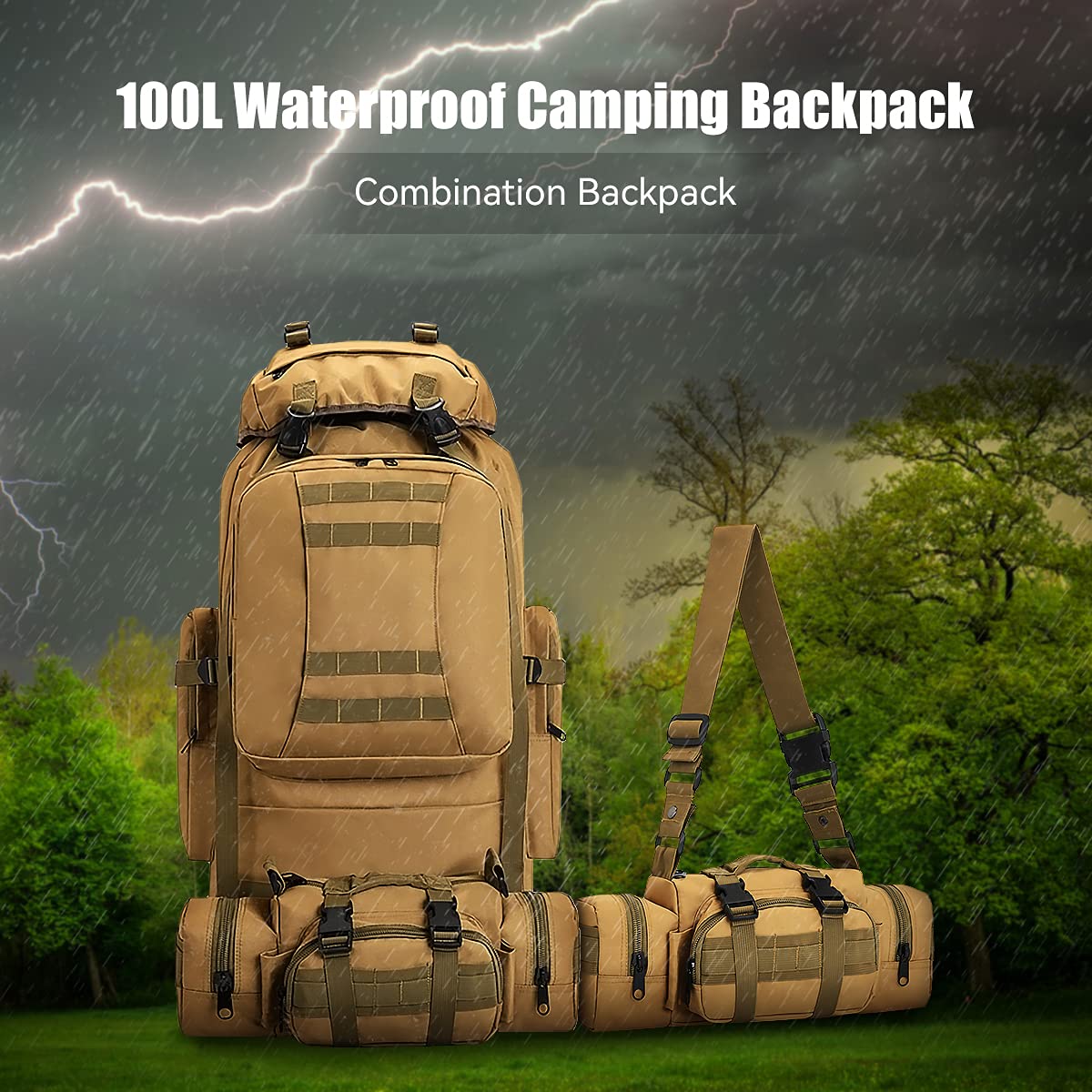 HongXingHai 100L backpack main compartment open demonstrates easy access to gear.