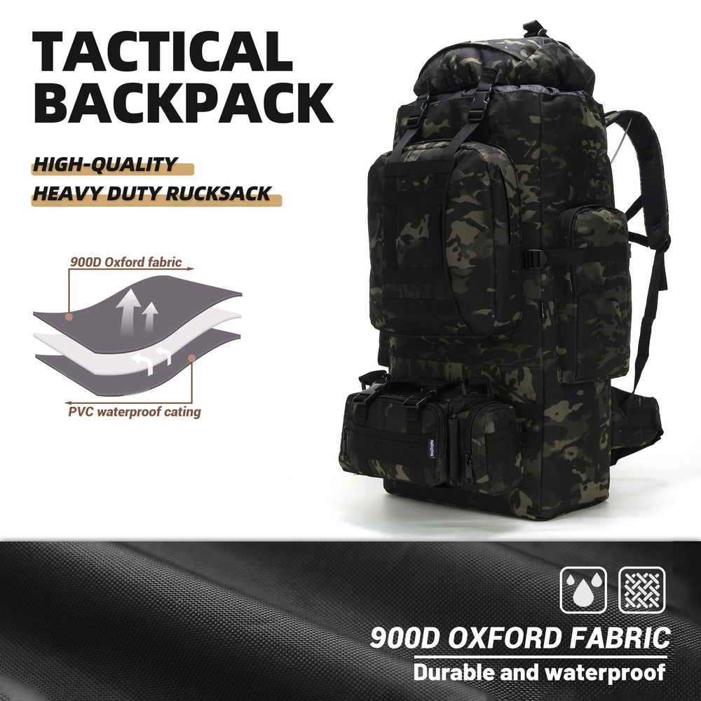 HongXingHai 100L backpack main compartment open demonstrates organized packing options.