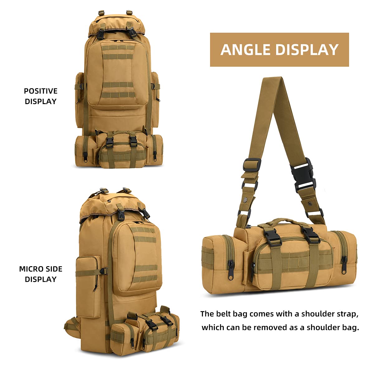 HongXingHai 100L backpack waterproof material closeup emphasizes durable weather protection.