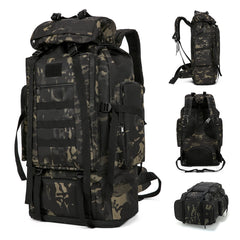 HongXingHai 100L backpack front view highlighting large capacity for multi-day trips