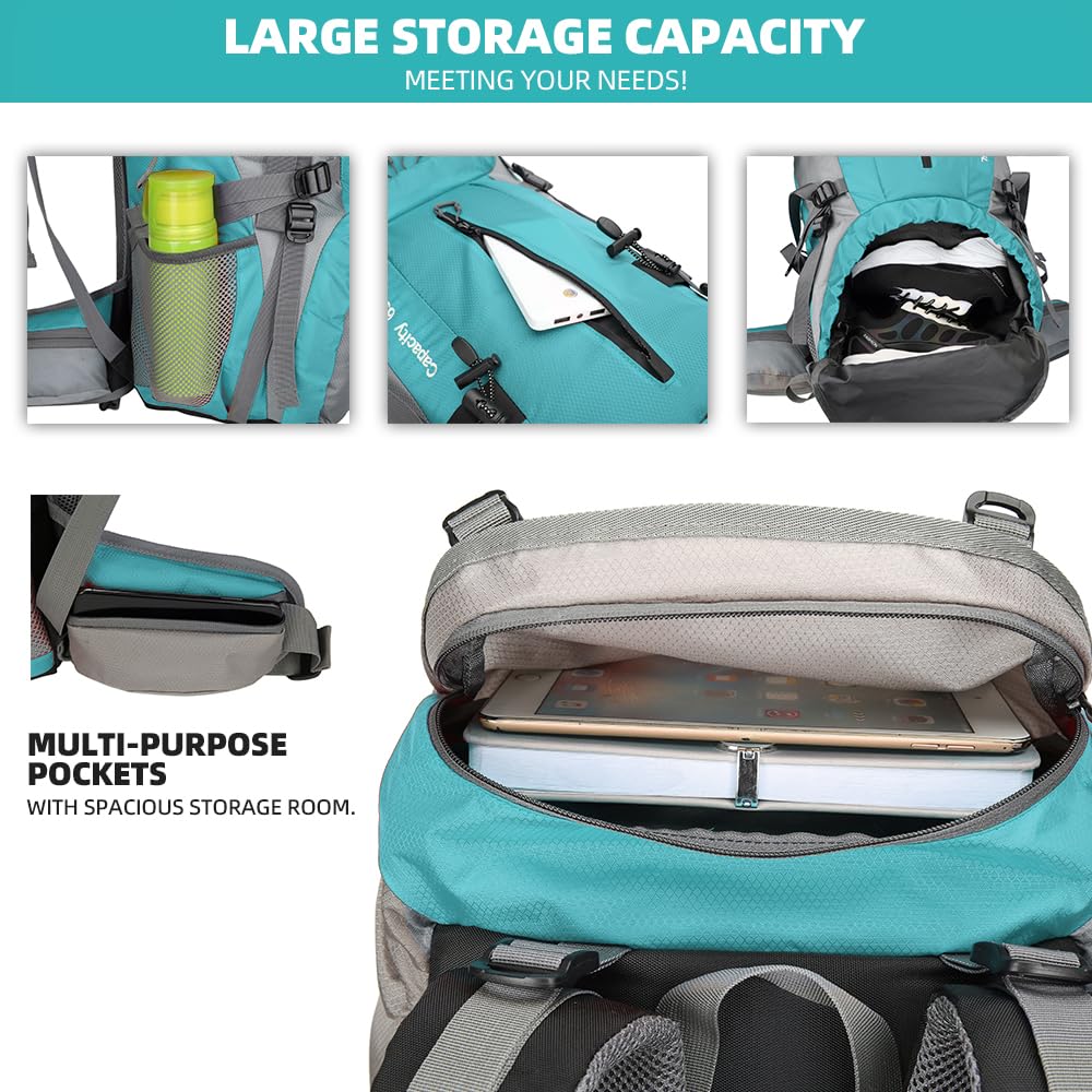HongXingHai 70L backpack adjustable shoulder straps ensure comfortable trekking.