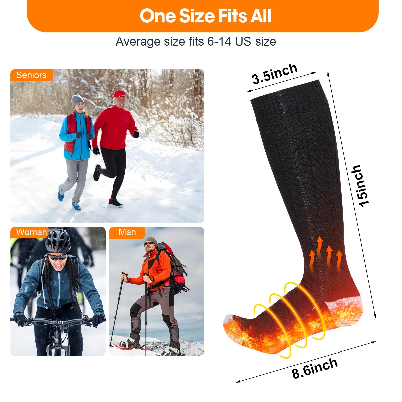 HONGYI heated socks offer four temperature levels for customizable comfort
