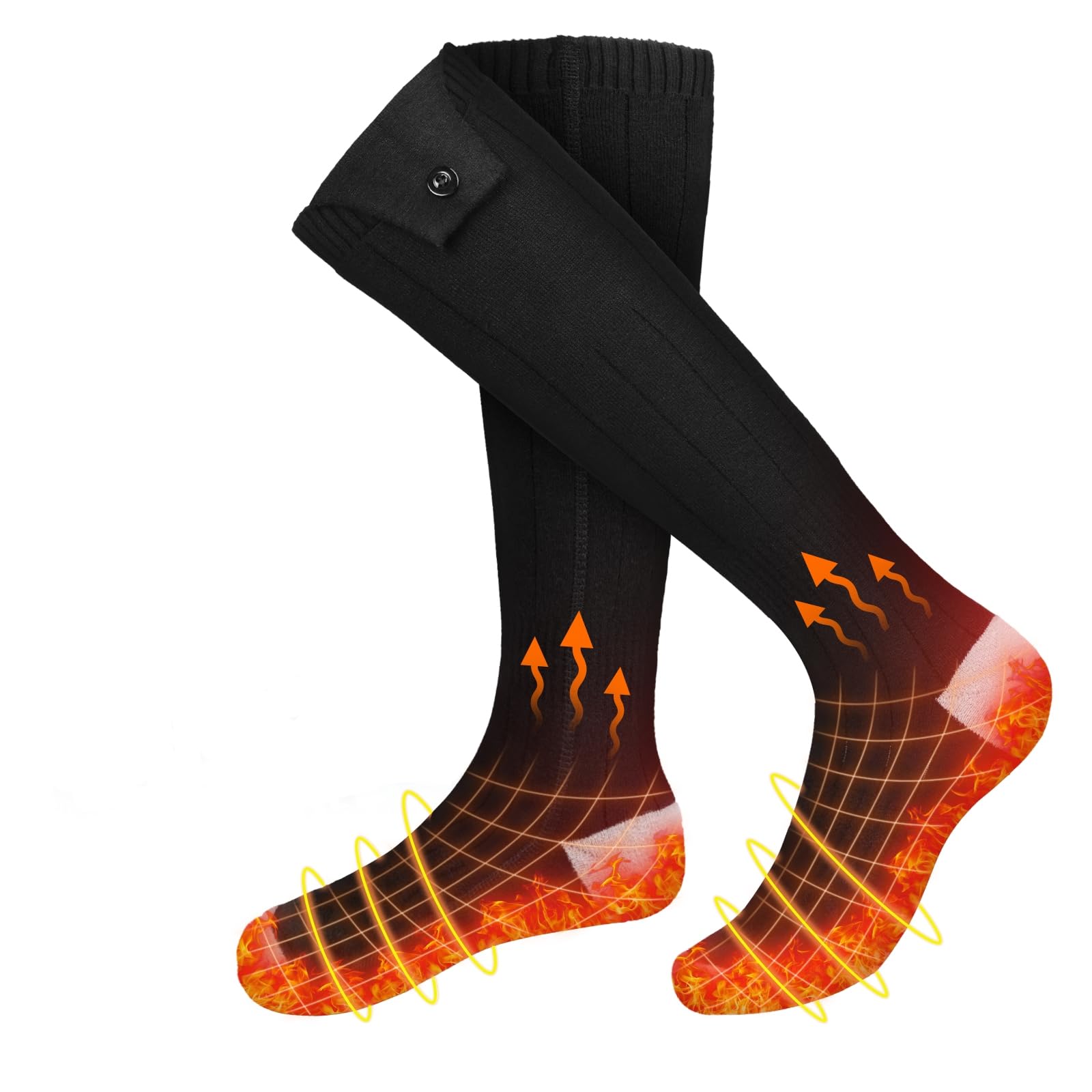 HONGYI heated socks show soft, comfortable fabric delivering all-day warmth for outdoor activities