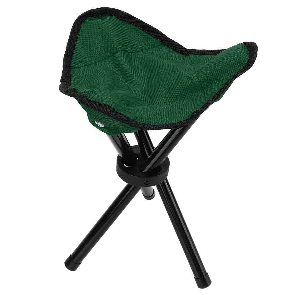 Honio green tripod stool complements outdoor settings while offering reliable seating