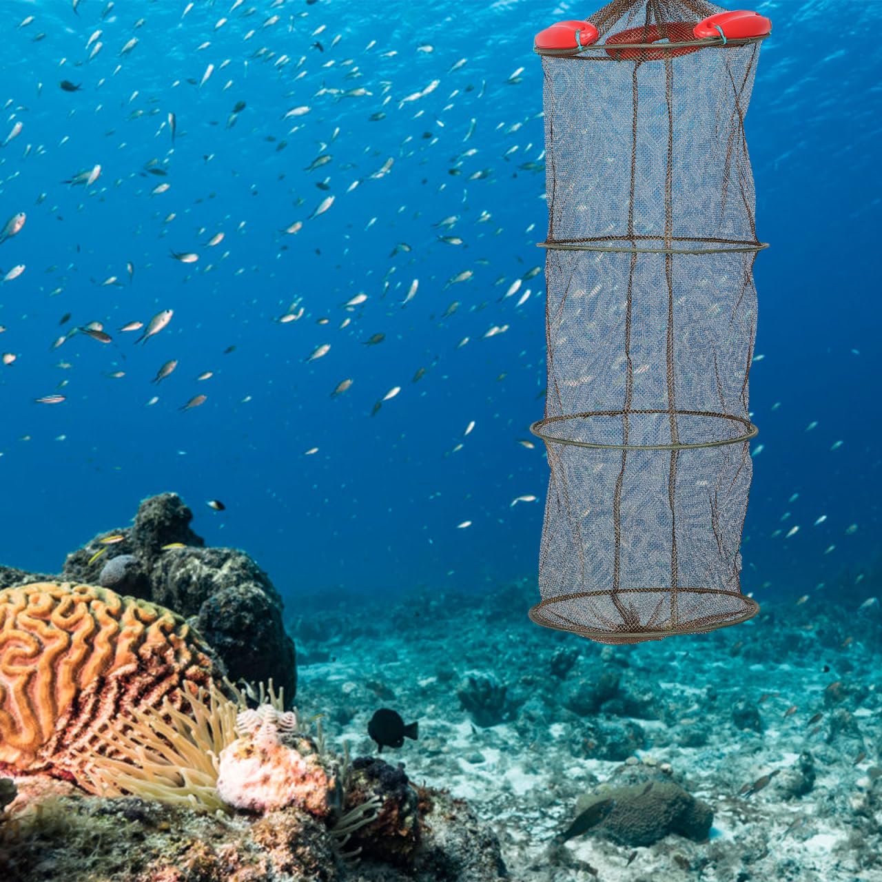 HONMEET Thickened Fishing Net nylon weave closeup emphasizes durable, wear-resistant material.