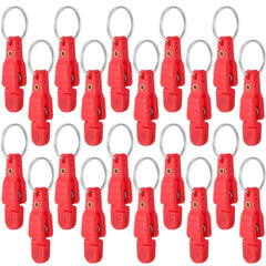 Close-up of Honoson 20-piece heavy tension snap release clips in red