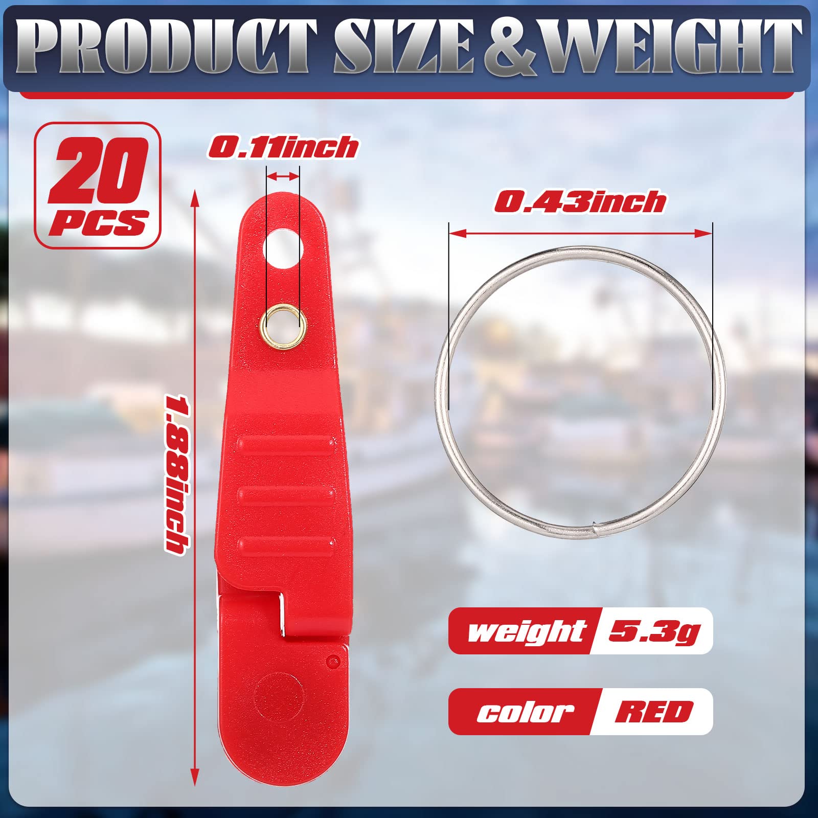 ABS plastic downrigger fishing clip with padding for strength