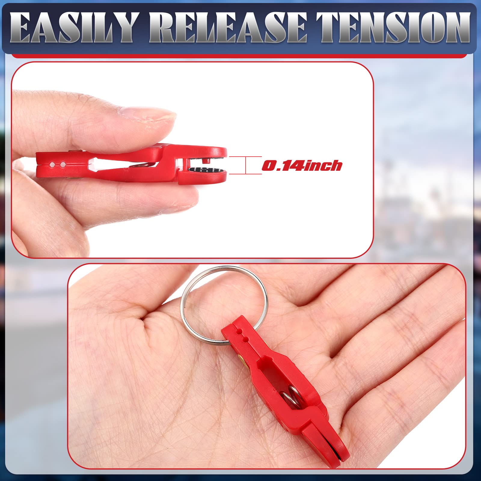 Planer board clip with adjustable thread tension for one-handed use