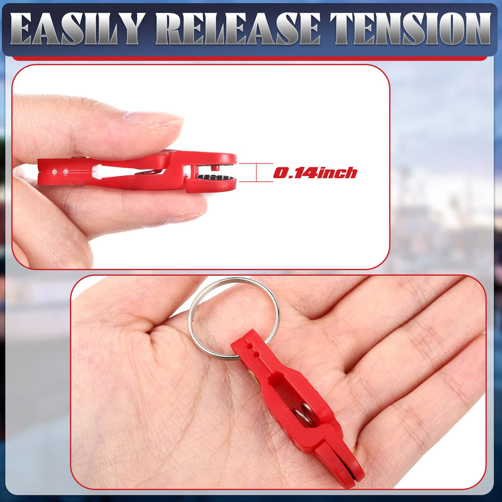 Planer board clip with adjustable thread tension for one-handed use