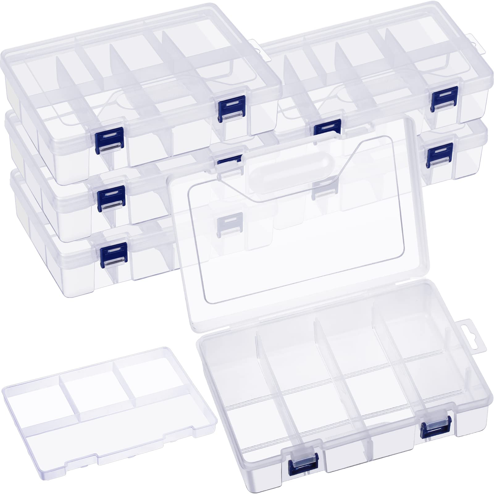 Honoson 6-pack tackle box – front view with clear lid