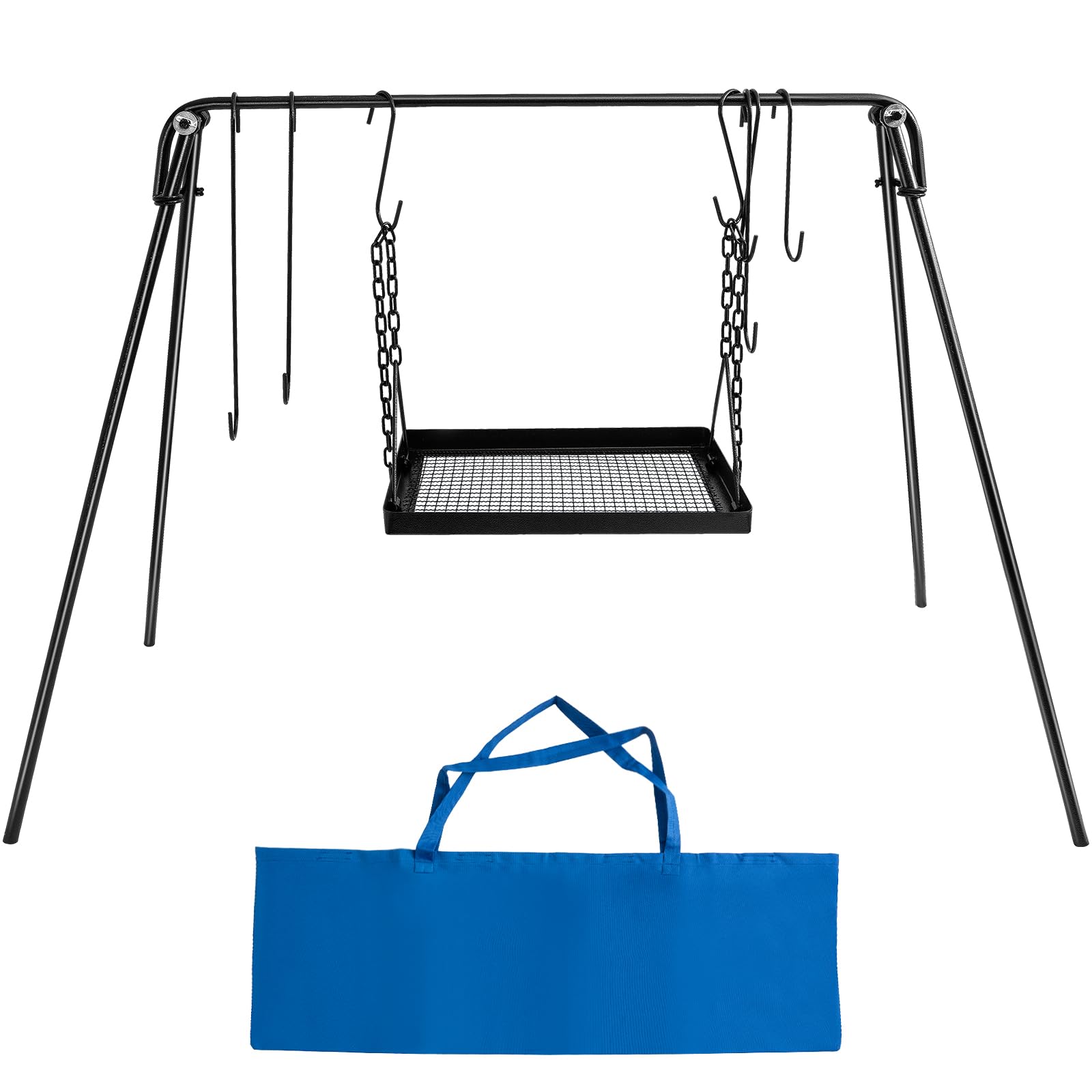 HONYTA campfire stand collapsible legs with carry bag for easy transport.