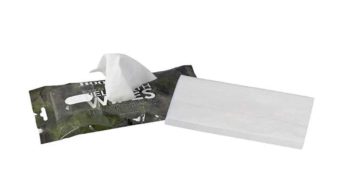 HOO AHHS unscented field towels in field environment for post-dressing and gear cleanup