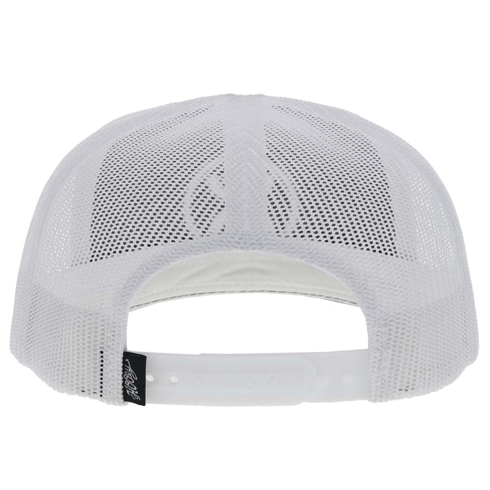HOOEY O Classic 6-Panel Trucker Hat side view black/white