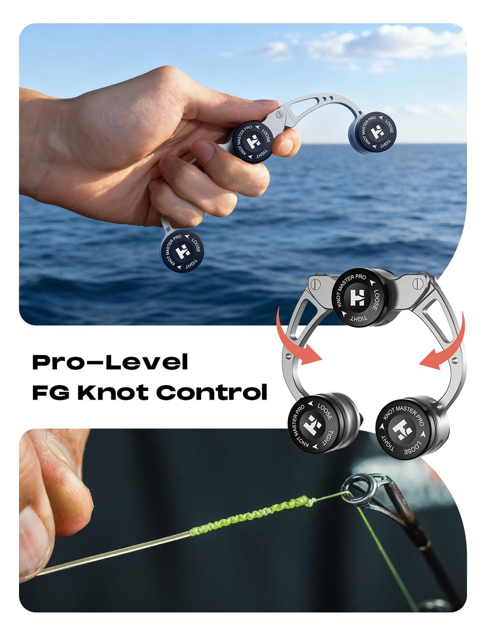 HOOK-EZE FG Knot Tool with adjustable tension dials for secure knot work.