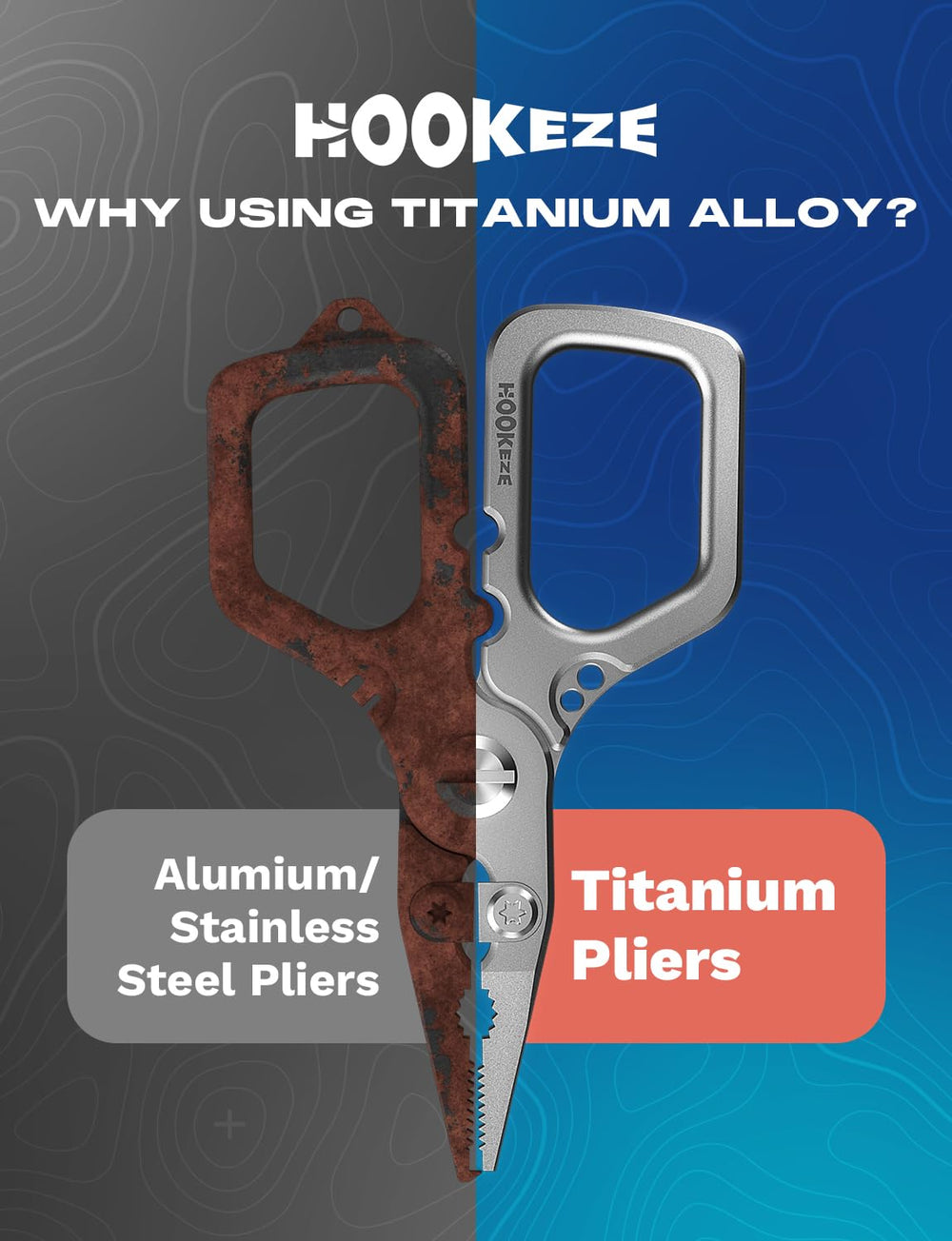 HOOK-EZE Titanium Pliers tungsten cutters deliver clean cuts on mono, fluorocarbon, and braid.