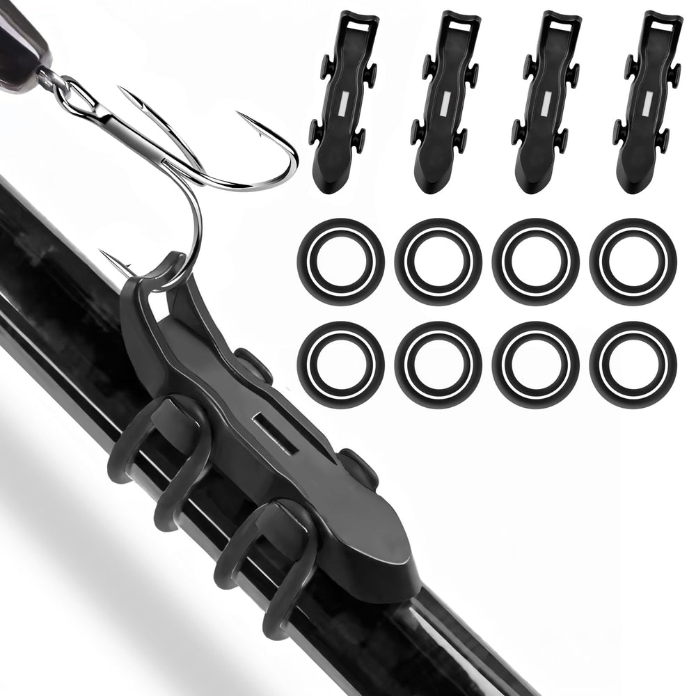 Hook Keeper for fishing rod with magnetic keeper - 4 piece set