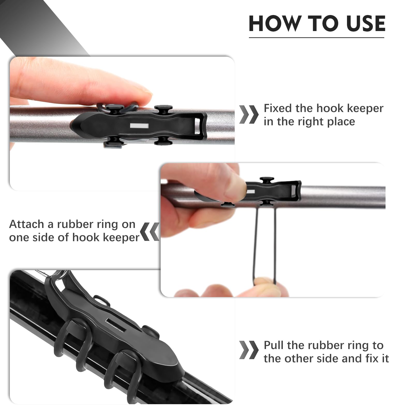 Quick installation of fishing rod hook keeper