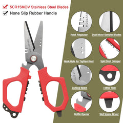 Gun-type fish hook remover with safety coiled lanyard