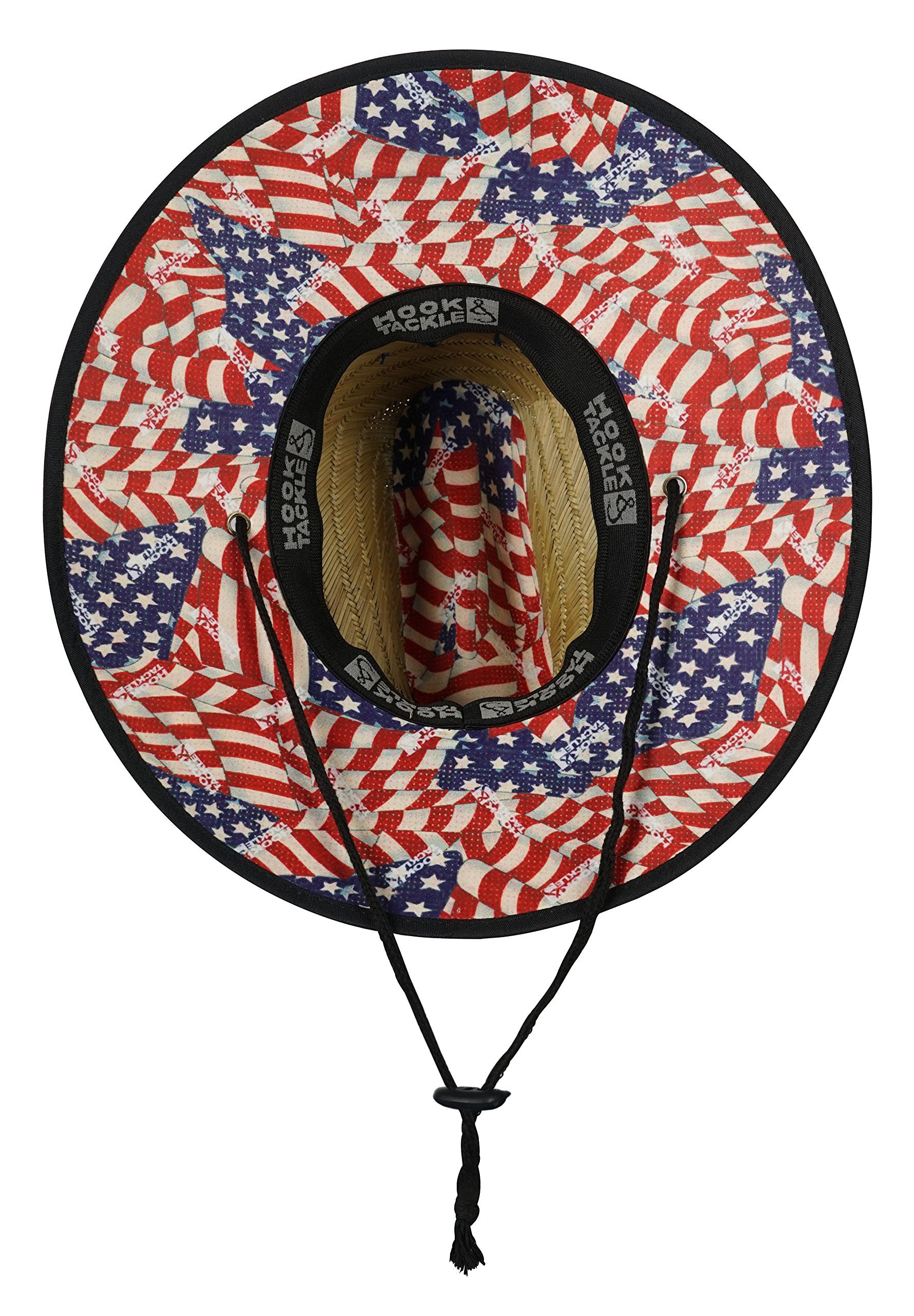 Hook & Tackle straw hat with adjustable chin strap for secure fit