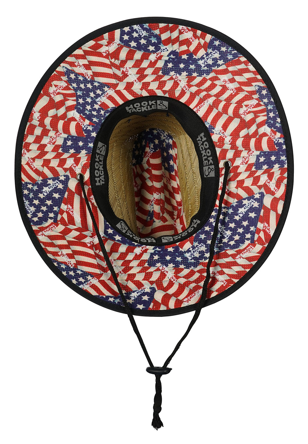 Hook & Tackle straw hat with adjustable chin strap for secure fit