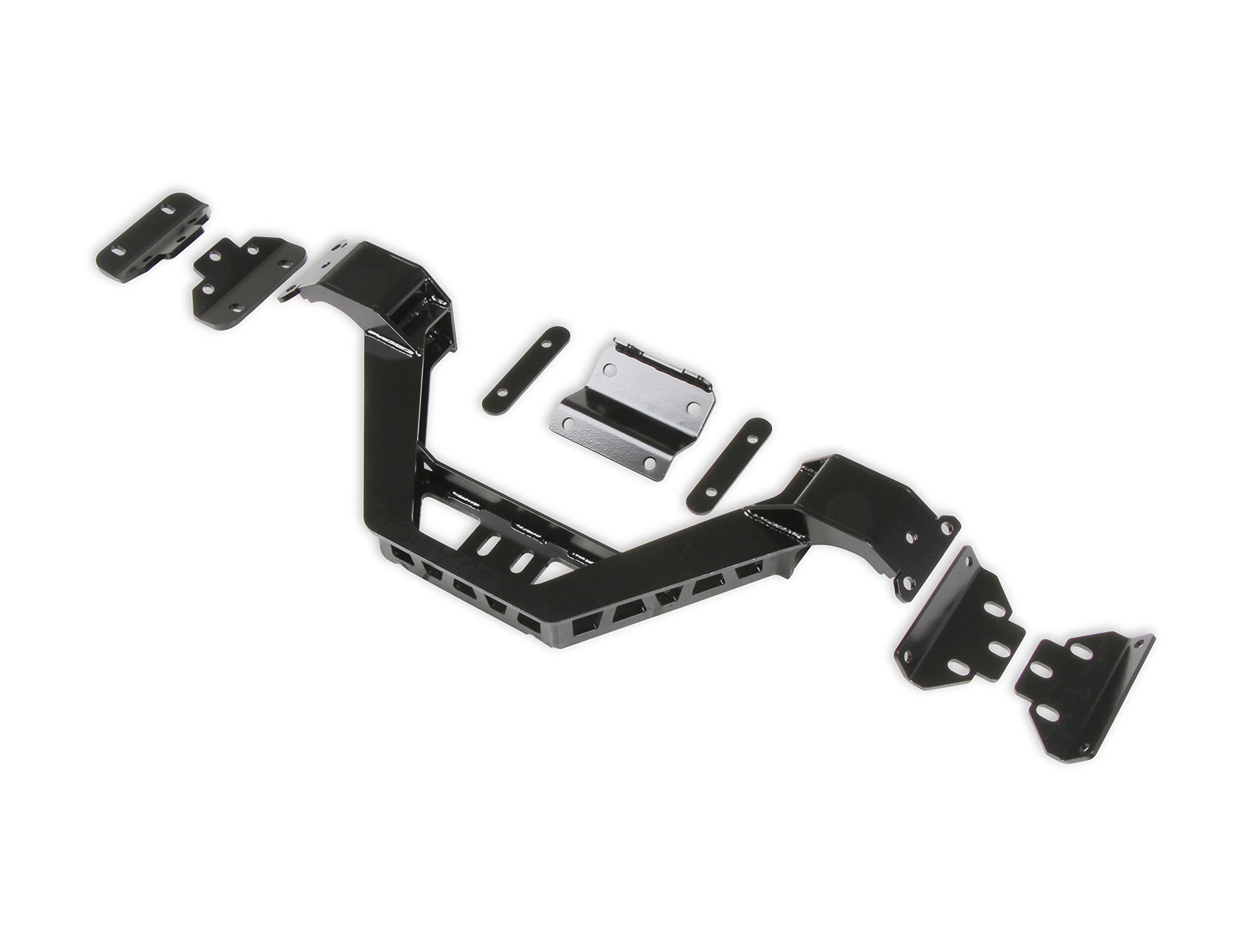 Hooker crossmember demonstrates 4L80/4L85 compatibility during installation