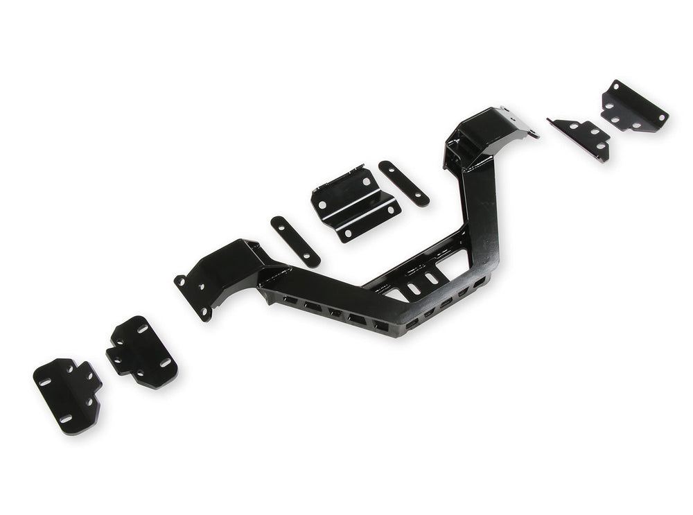 Hooker 12627HKR close-up of LS swap brackets for bolt-in installation