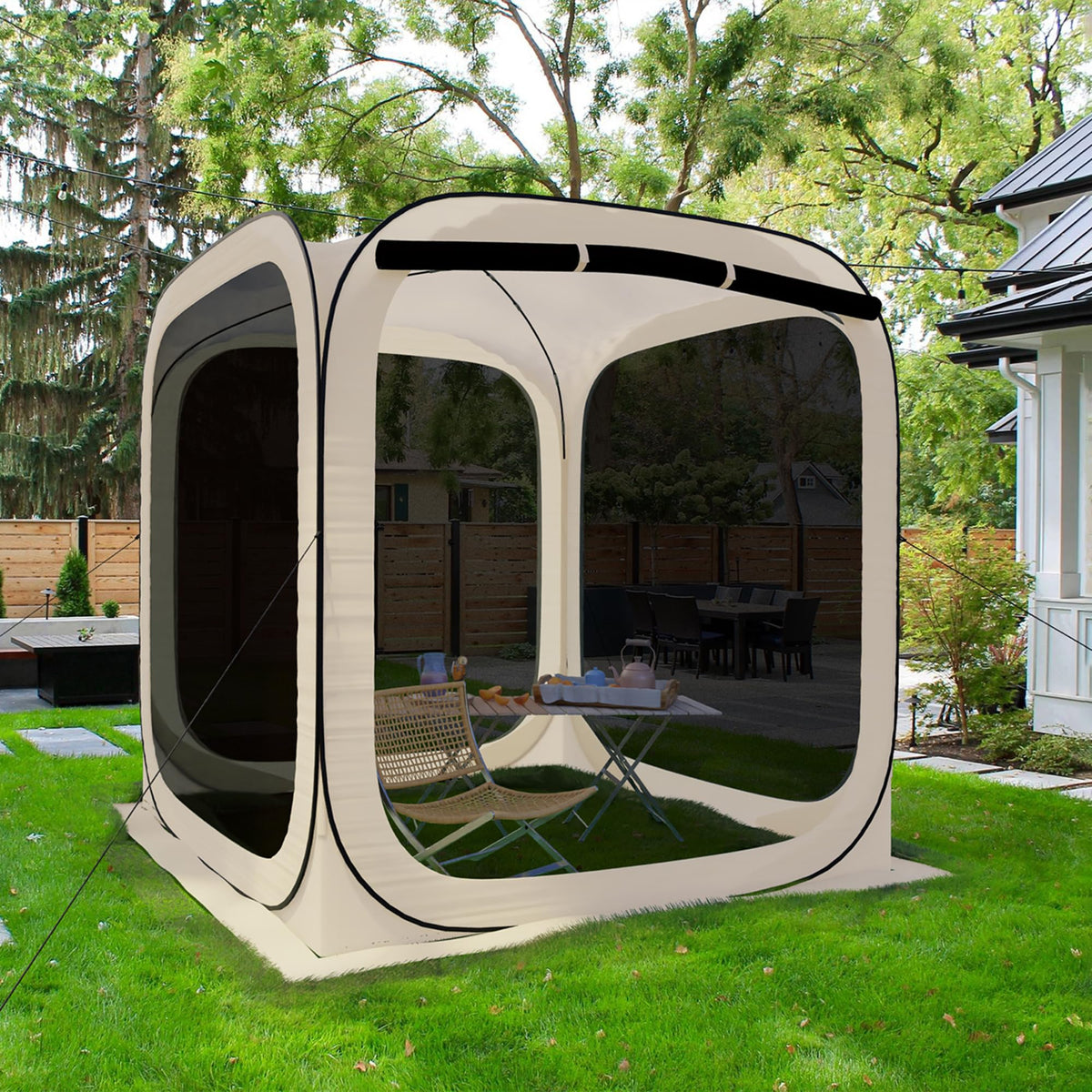 Hooyea pop-up tent screenhouse folded for compact storage and transport
