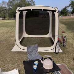 Hooyea pop-up tent screenhouse setup demonstrates quick assembly for gatherings