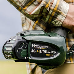 Hooyman battery weighs 1.9 lbs for easy handling during outdoor tasks.