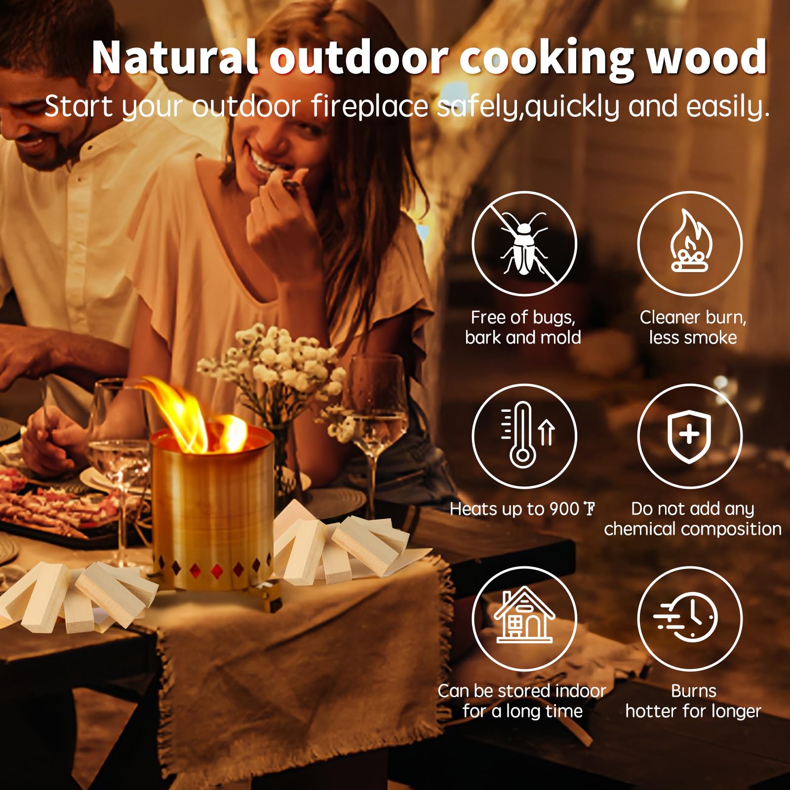 HuoYmut kiln-dried pine firewood with low moisture for steady heat